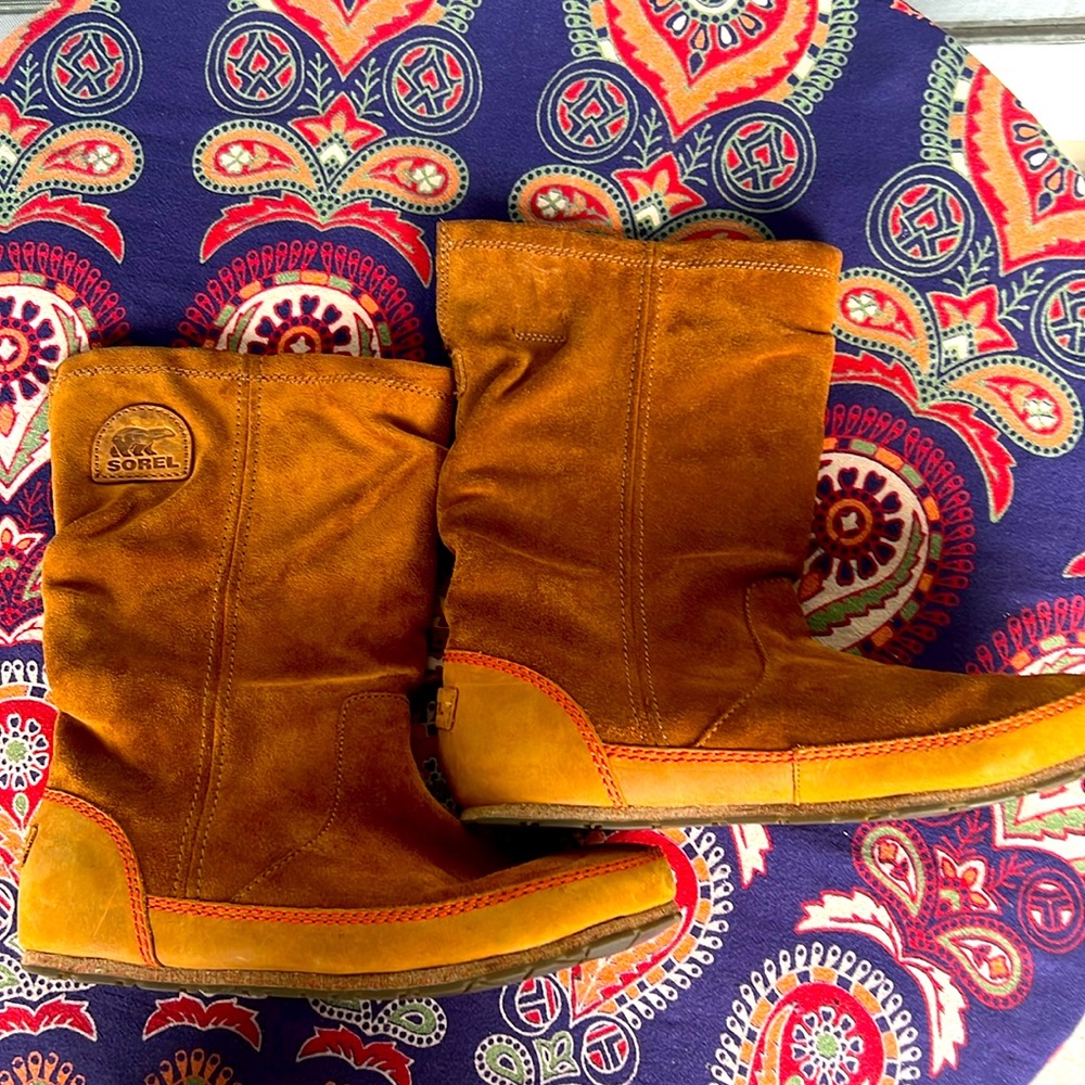 🎿🎿🎿 SOREL BROWN SUEDE BOOT SIZE 8 EUC 🎿🎿🎿
